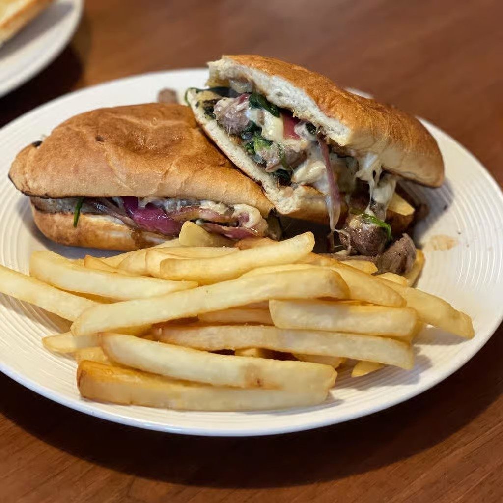 Top Sirloin Steak in the Grass Sandwich.